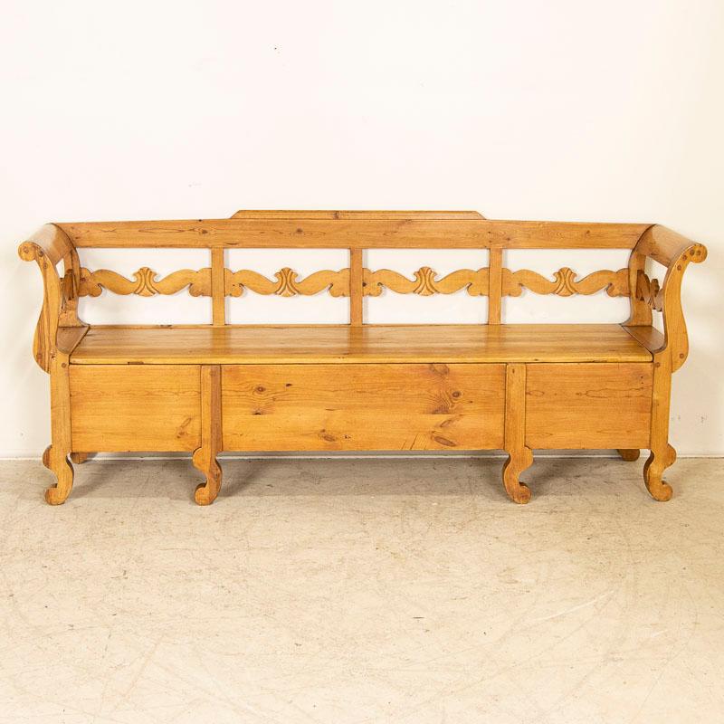 pine bench with storage