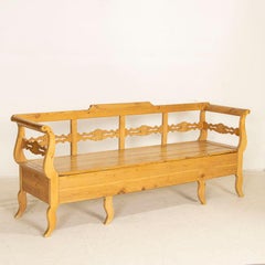 Antique Pine Swedish Maid's Bench Storage Bench