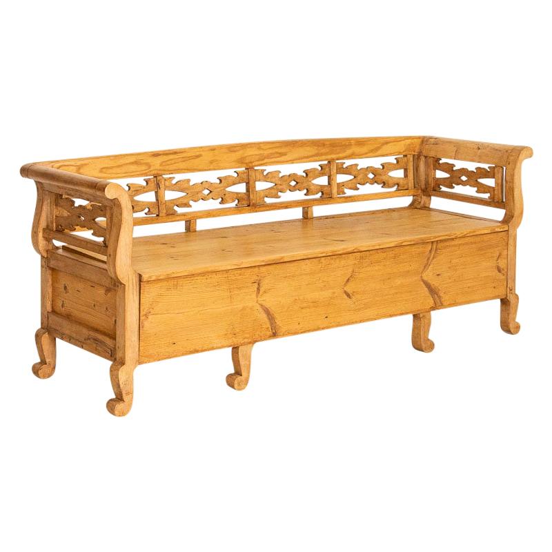 Antique Pine Swedish Maid's Bench Storage Bench at 1stDibs antique