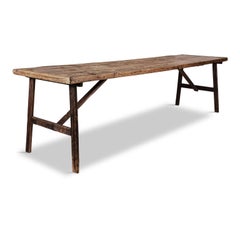 Antique Pine Trestle Dining Table