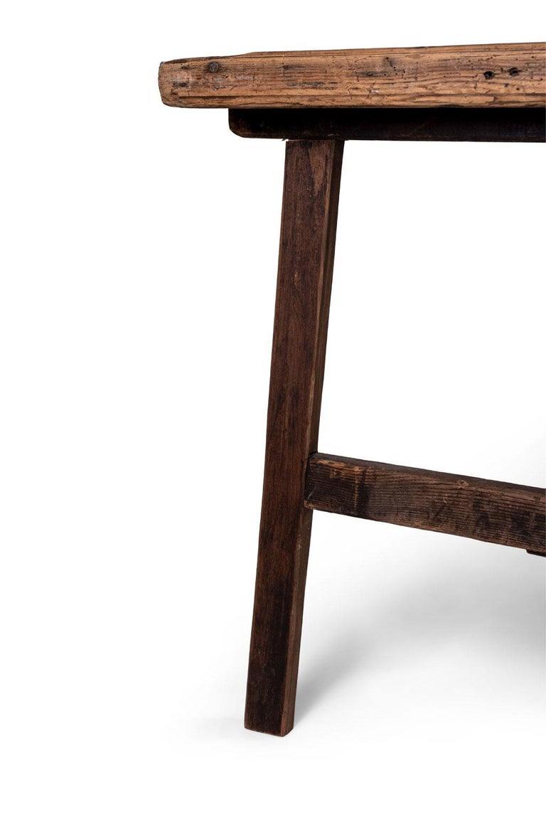Antique Pine Trestle Dining Table For Sale at 1stDibs