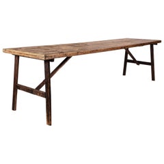 Antique Pine Trestle Dining Table