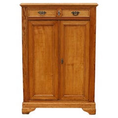 Antique Pine Vertiko Cabinet  Late 19th Century Solid Wood Cupboard