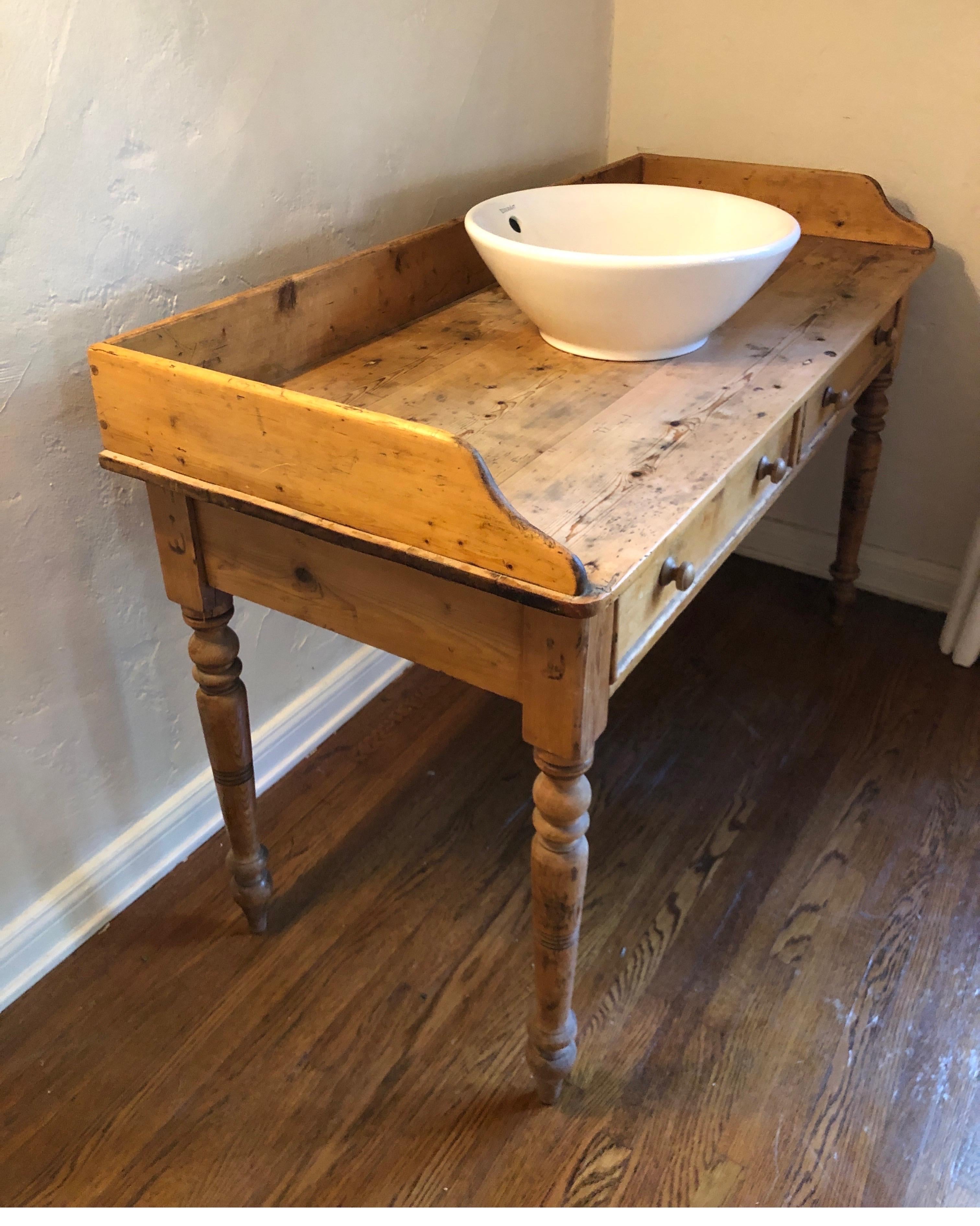 Antique Pine Washboard Vanity (Sink NOT included) 1