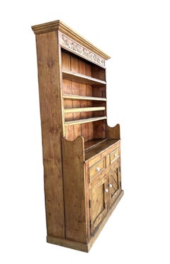 Antique Pine Welsh Hutch with Shelves (Welsh Dresser)