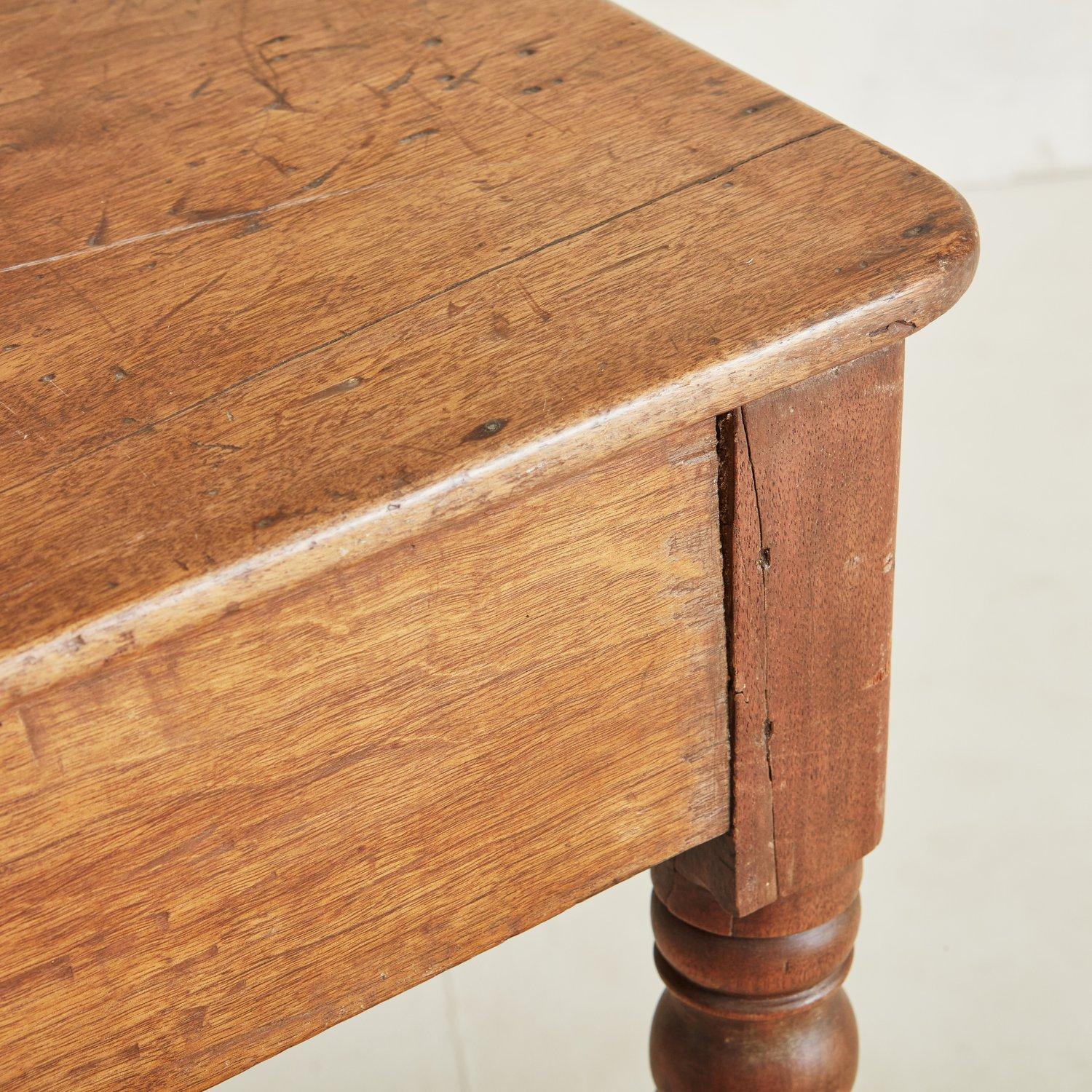 Antique Pine Wood Entry Table, 1900s 5