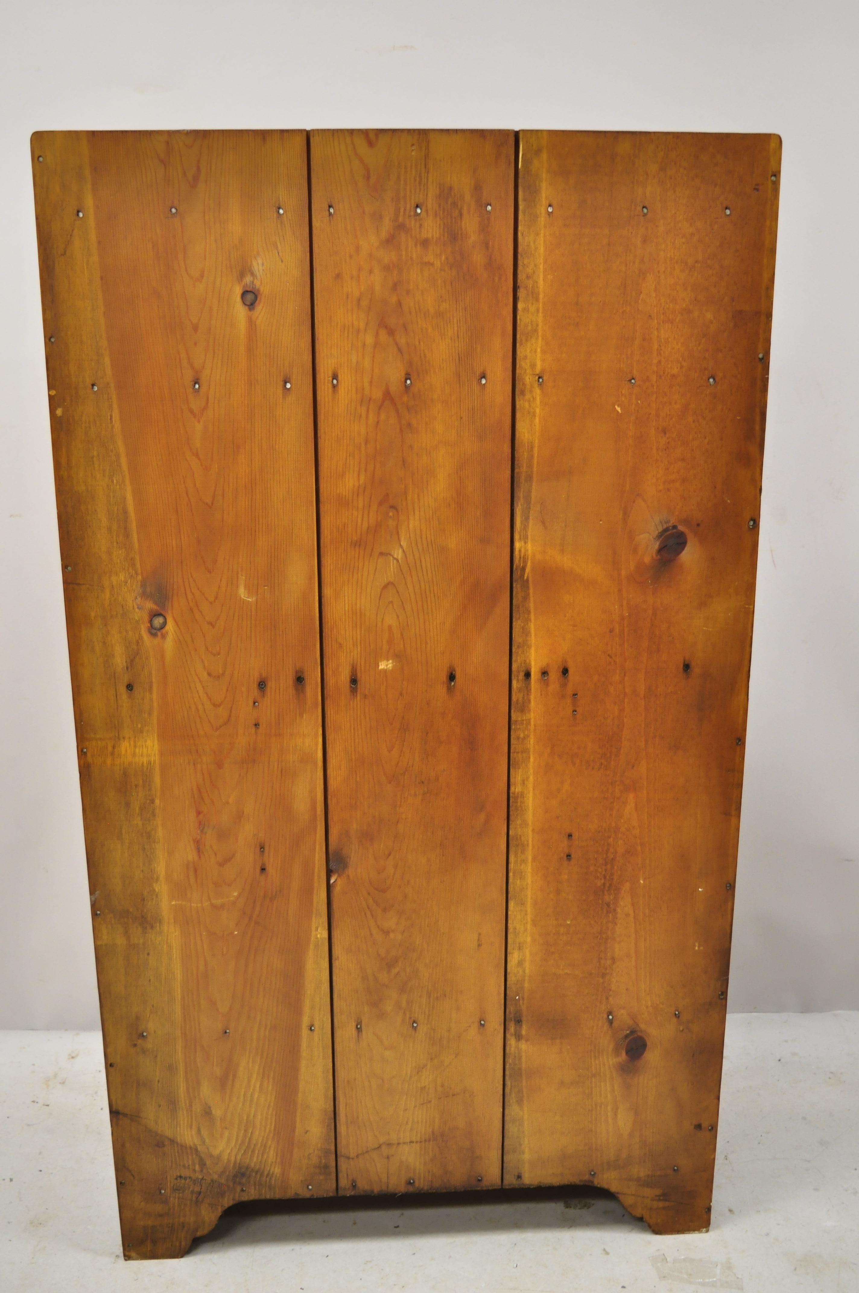Antique Pine Wood Step Back Childs Size Small Colonial Hutch Cupboard Cabinet 2