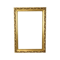 Antique Pinewood Baroque Style Frame Painting Gold Leaf 101cm