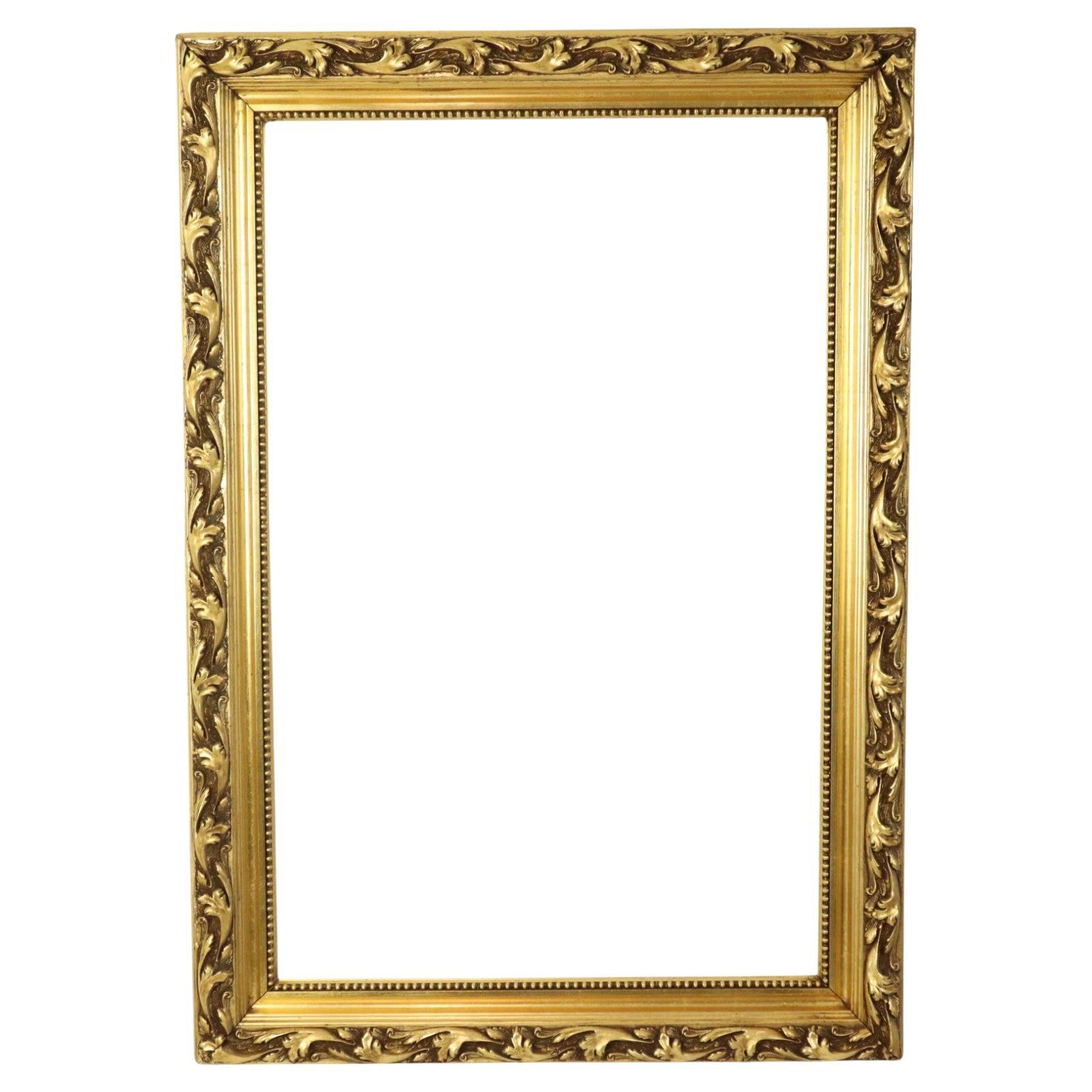 Antique Pinewood Baroque Style Frame Painting Gold Leaf 101cm
