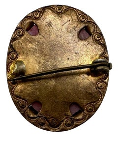 Antique Pink Cameo Brooch