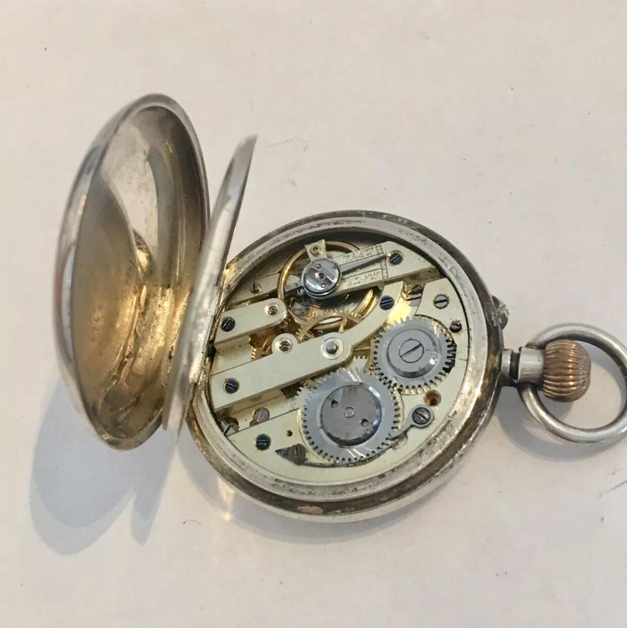 antique silver half hunter pocket watch