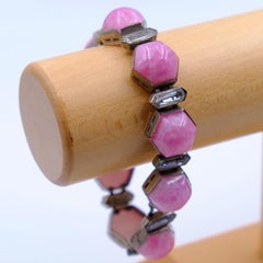 Antique Pink Glass Czech Bracelet 1930's