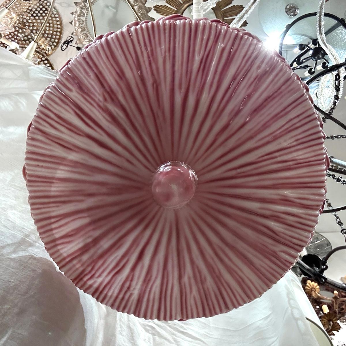 Apparecchio di illuminazione in vetro rosa antico in vendita 1