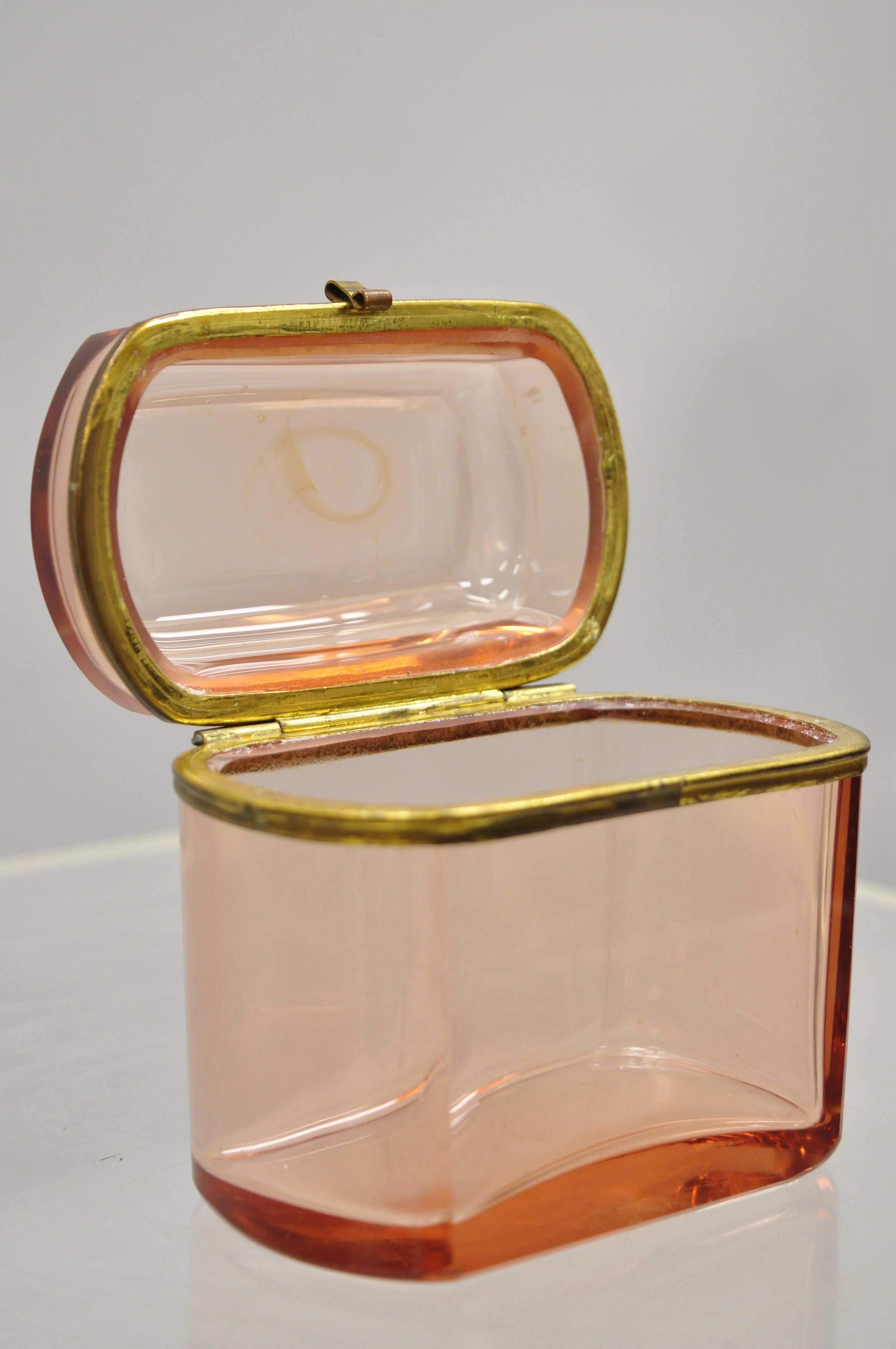 pink glass trinket box