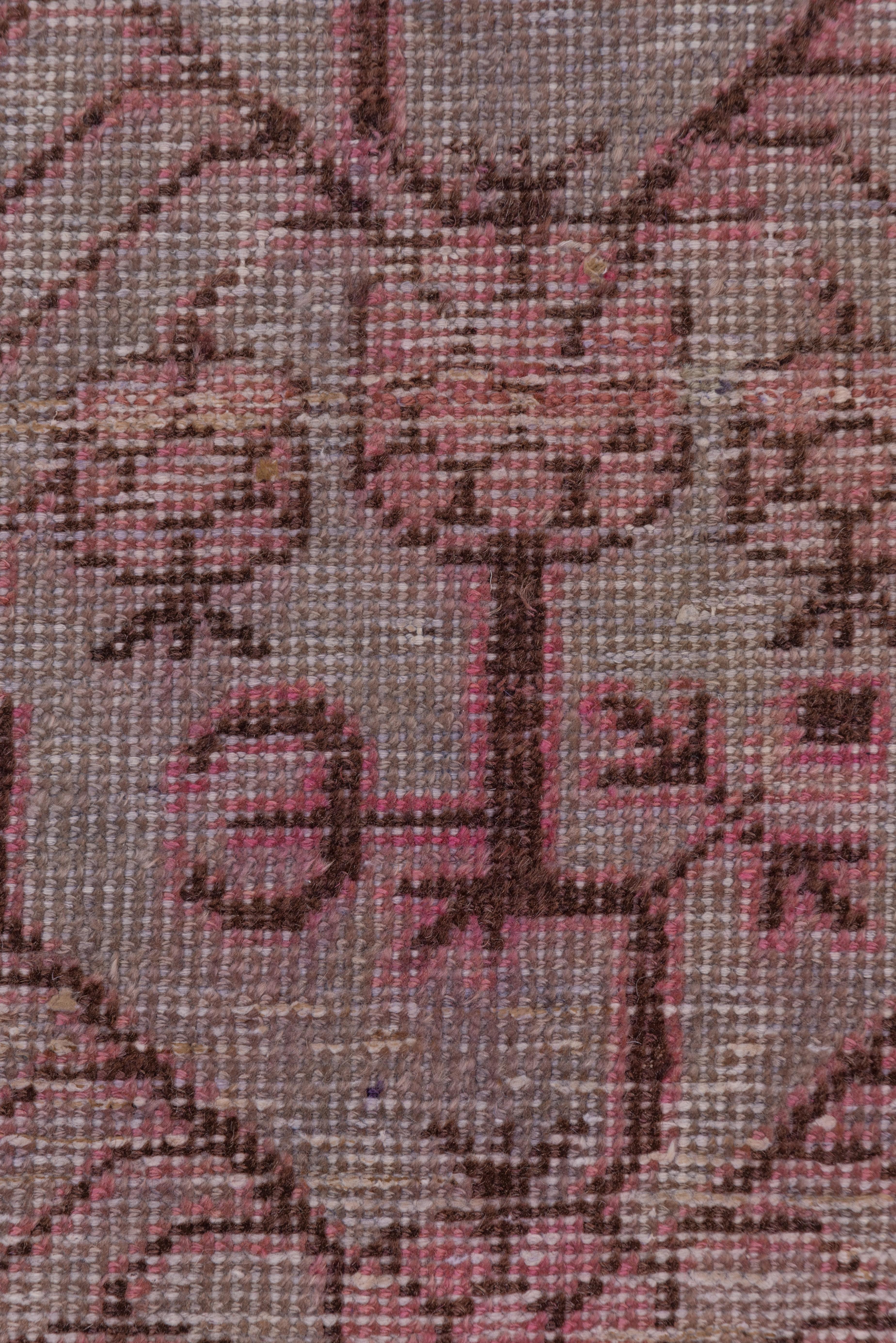 Early 20th Century Antique Pink Khotan Rug, Gray Blue and Taupe Field, Pink and Brown Accents