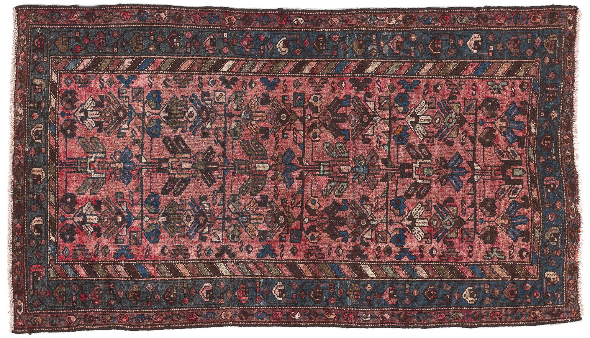 Antiker rosa persischer Hamadan-Teppich aus Persien im Angebot 2