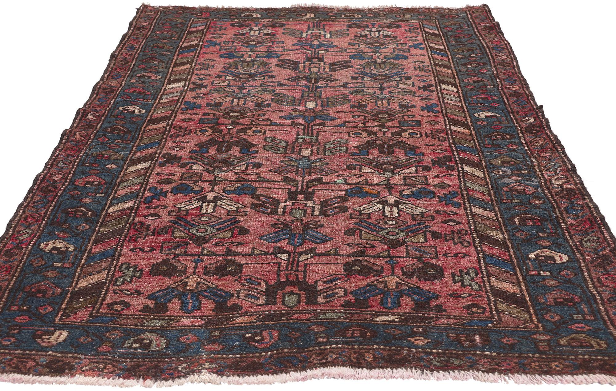 Antiker rosa persischer Hamadan-Teppich aus Persien (Moderne) im Angebot