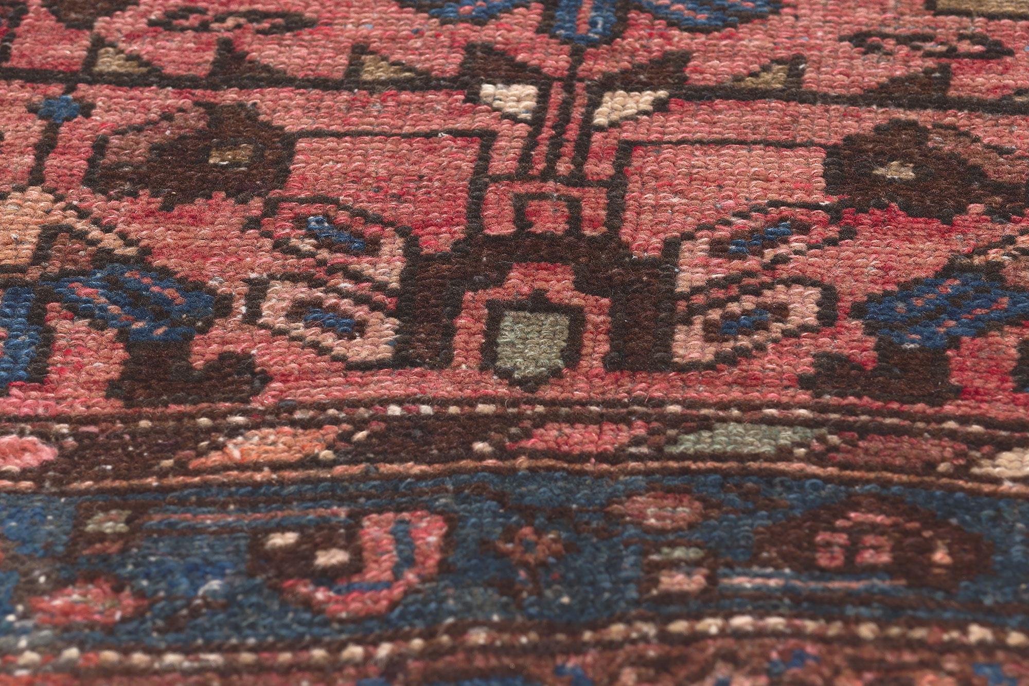 Antiker rosa persischer Hamadan-Teppich aus Persien (Handgeknüpft) im Angebot
