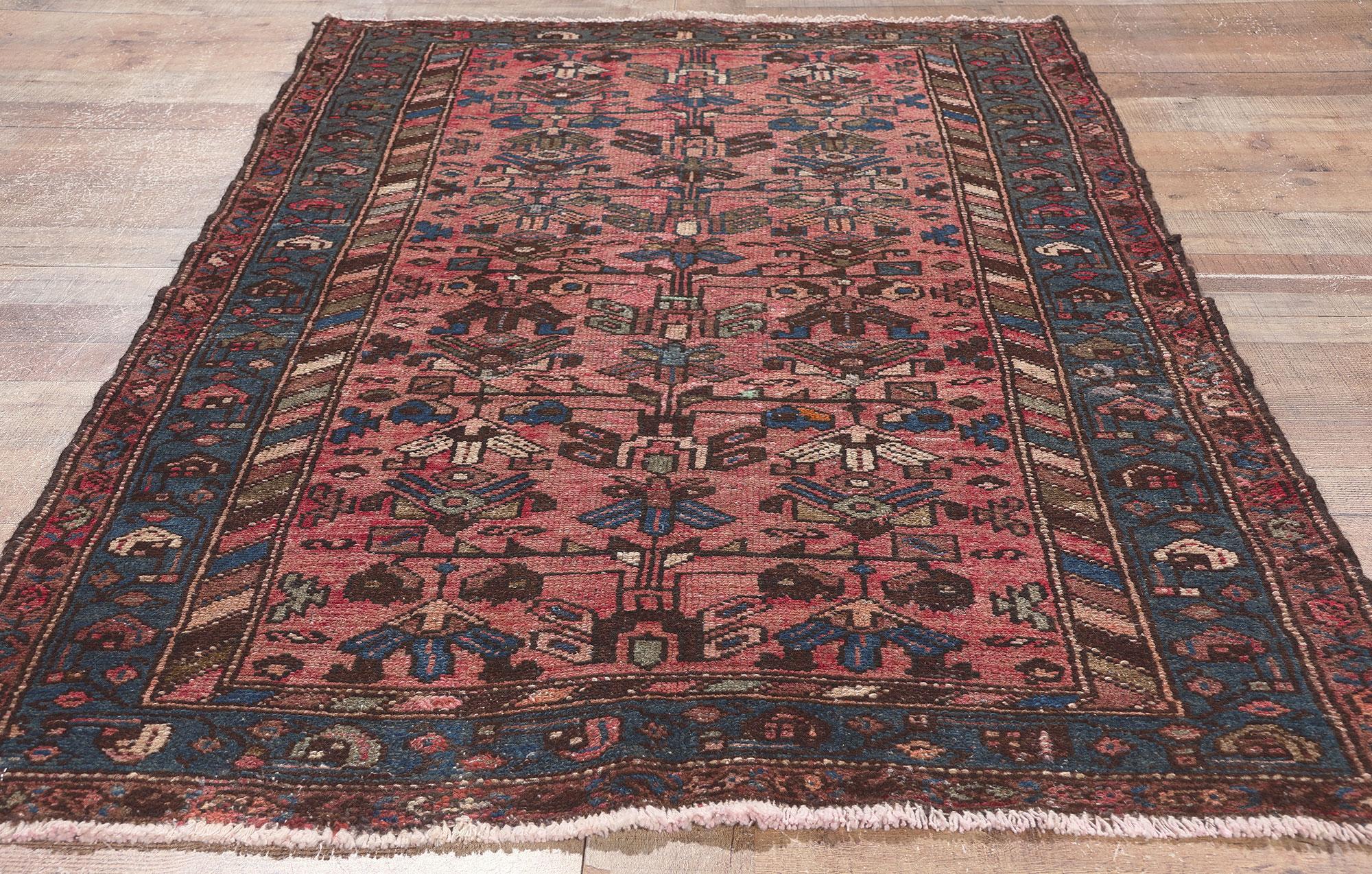 Antiker rosa persischer Hamadan-Teppich aus Persien (Wolle) im Angebot
