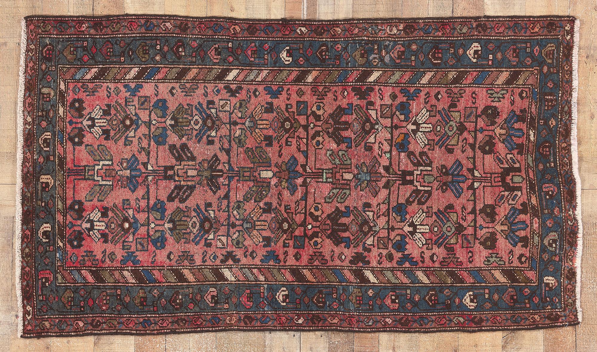 Antiker rosa persischer Hamadan-Teppich aus Persien im Angebot 1