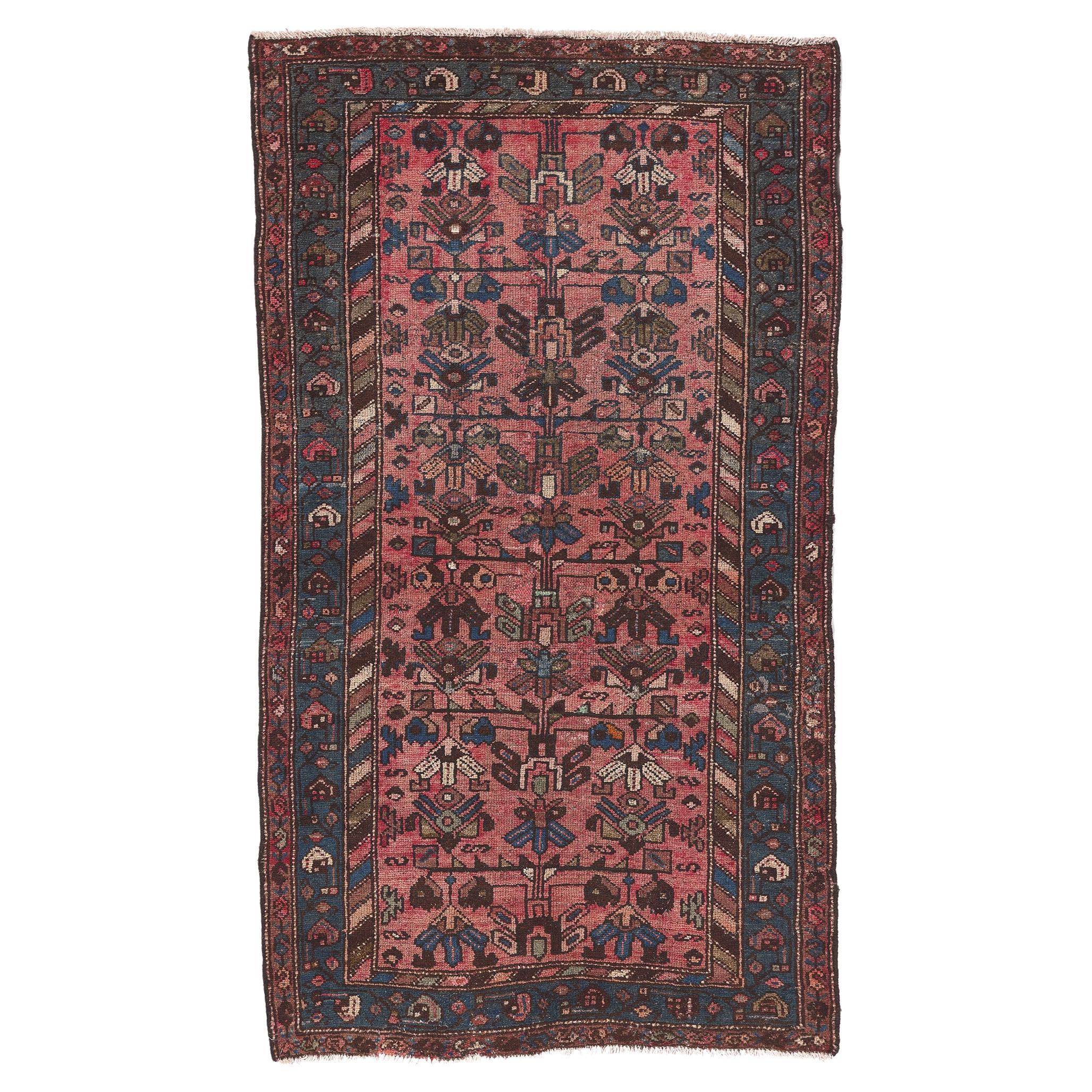 Antique Pink Persian Hamadan Carpet
