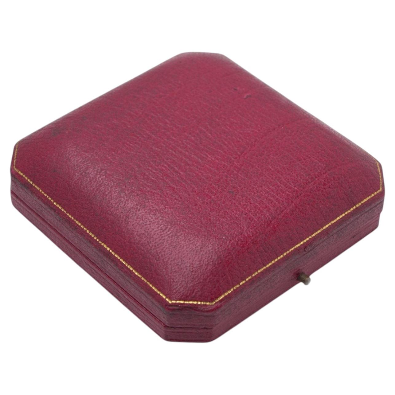 Antique Pink-Purple Leather Ring Box, Circa 1920s to 1940s