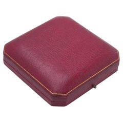Antique Pink-Purple Leather Ring Box, Circa 1920s to 1940s