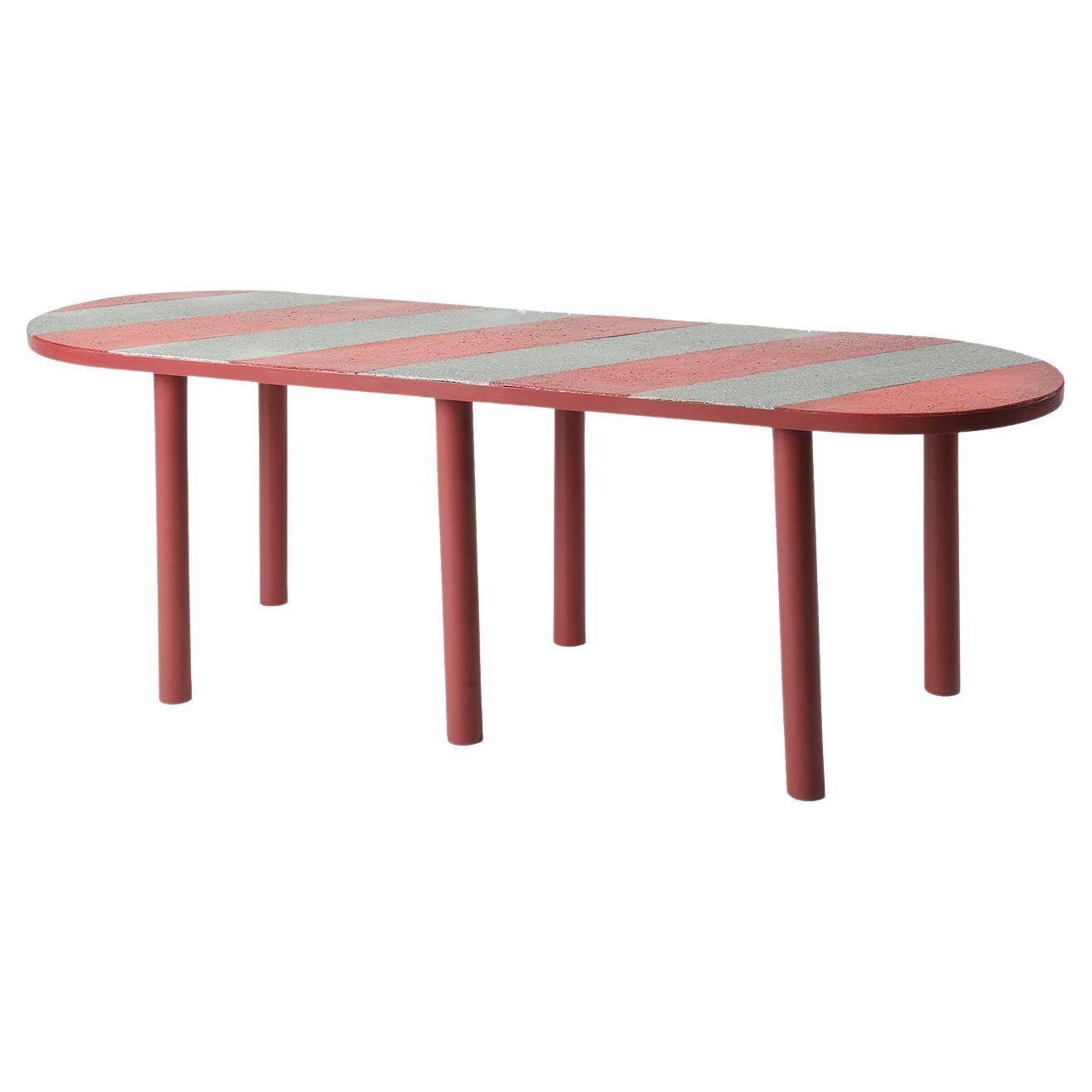 Antique Pink/Red/Gray Side Table by Andrea Epifani