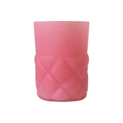 Antique Pink Satin Glass Bathroom Vanity Cup