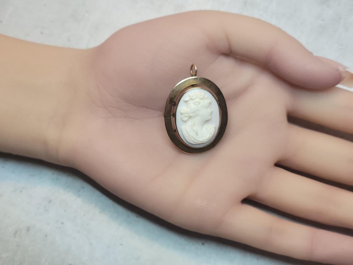 Antique Pink Shell Gold Cameo 1