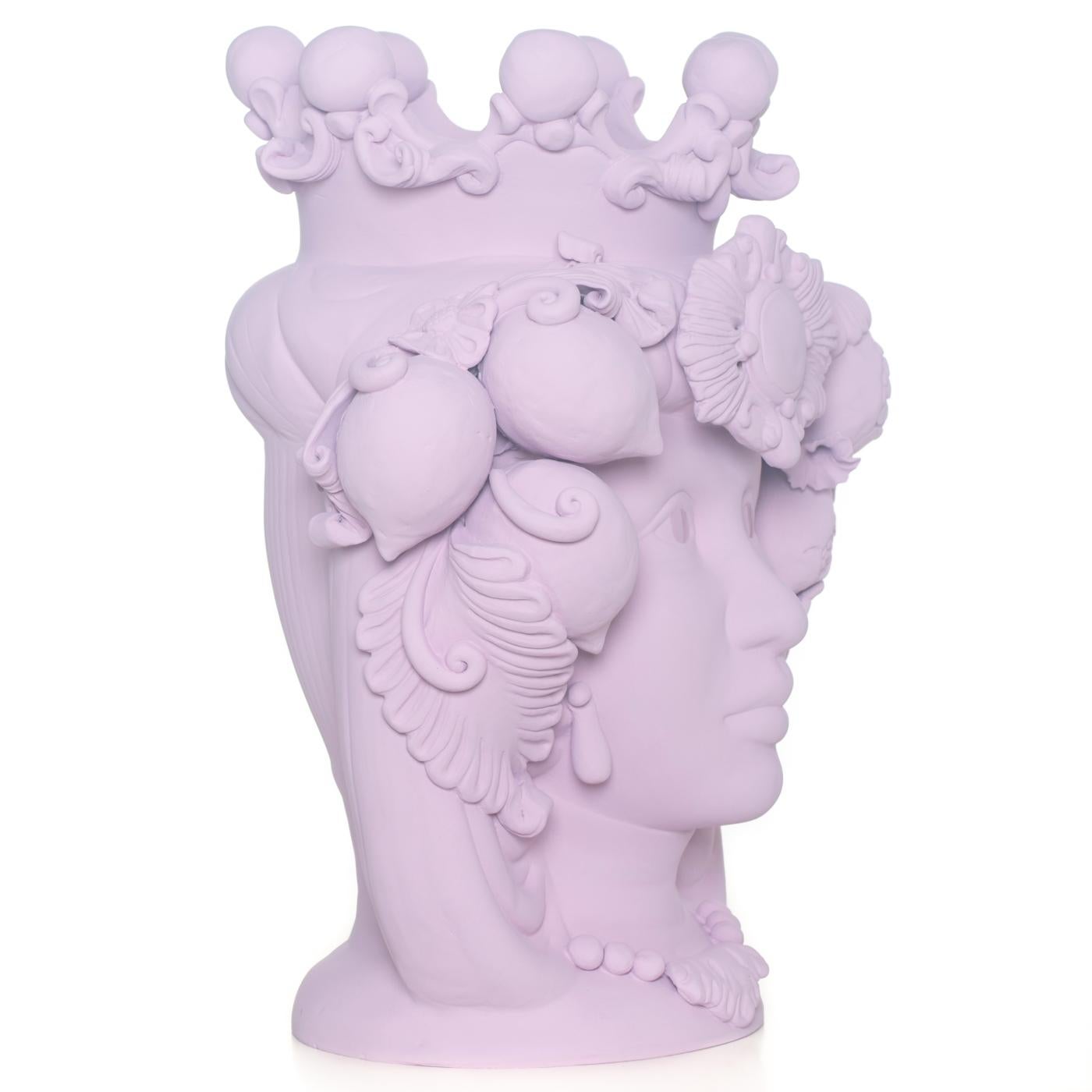 Antique Pink Sicilian Terracotta Vase Designed by Stefania Boemi In New Condition For Sale In Beverly Hills, CA