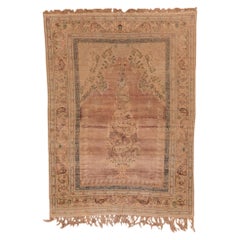 Antique Pink Turkish Kaisary Rug, Formal Palette, Fringes