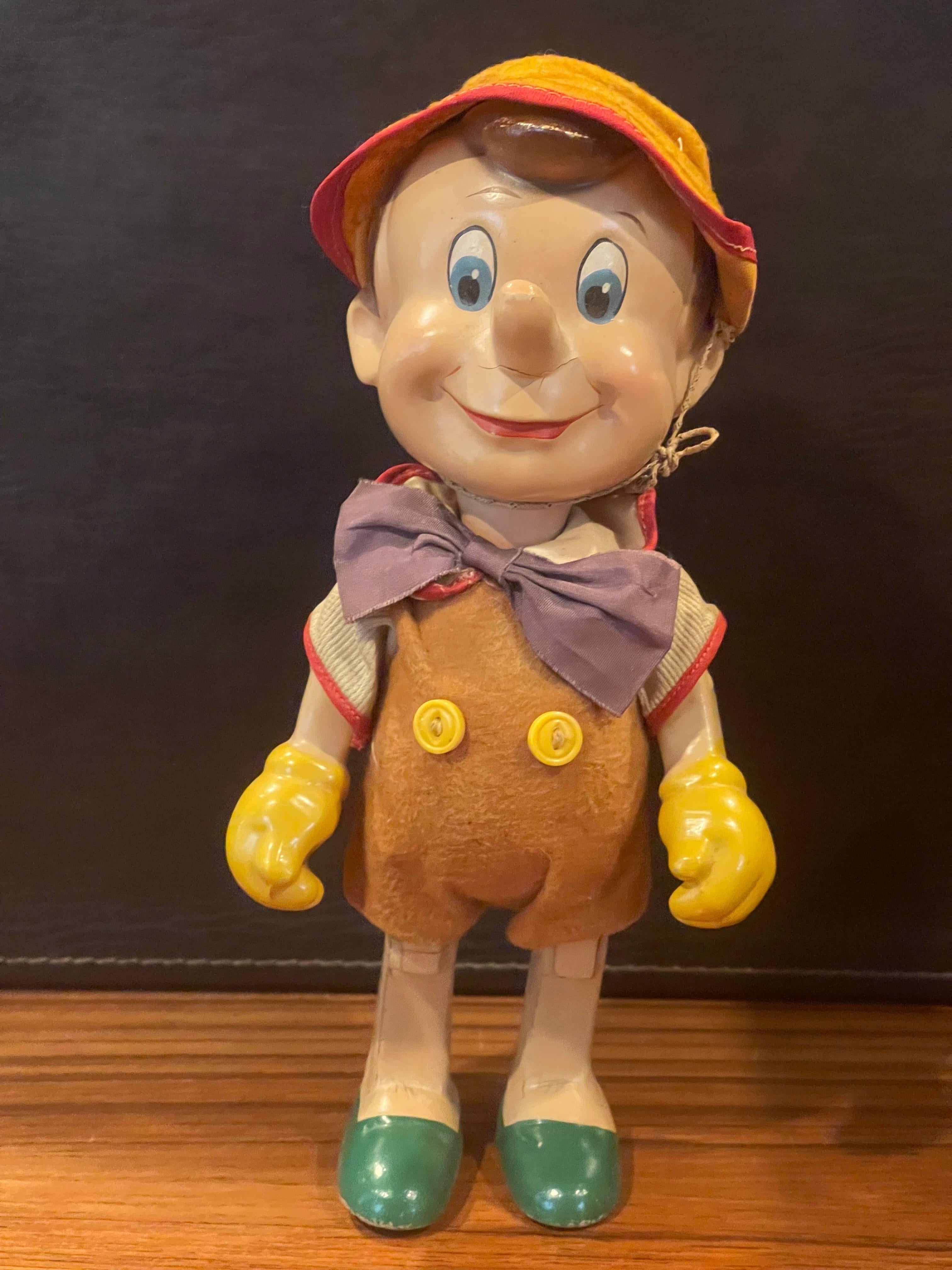 Fabric Antique Pinocchio Doll by Knickerbocker Toy Co. For Sale
