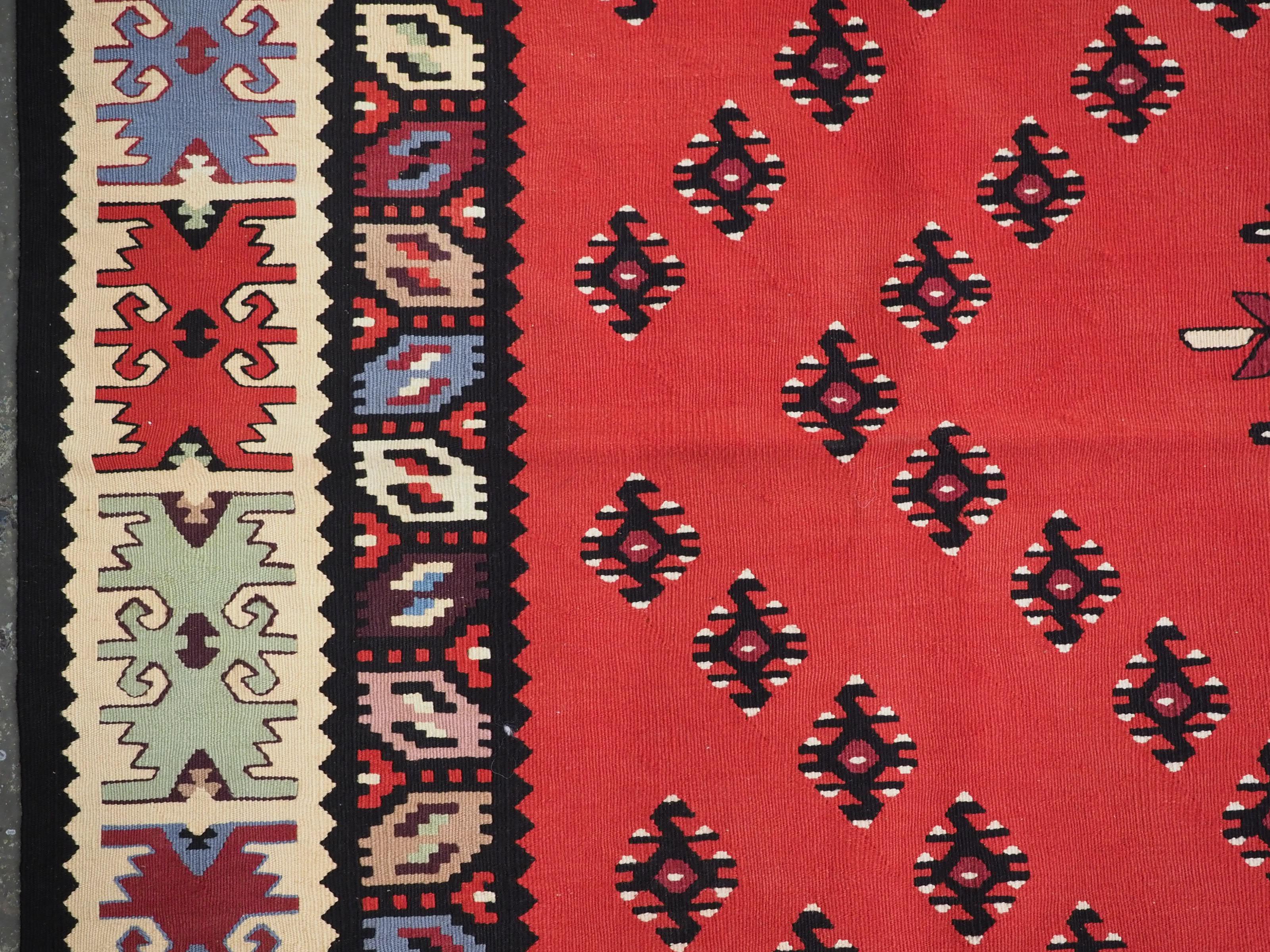 Antique Pirot / Sarkoy kilim of traditional design & good room size, circa 1920. For Sale 1