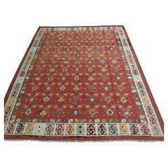 Ancien kilim Pirot / Sarkoy à motifs répétitifs traditionnels, vers 1920 