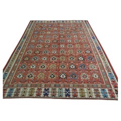 Antiguo kilim Pirot / Sarkoy de diseño tradicional repetido, hacia 1920.