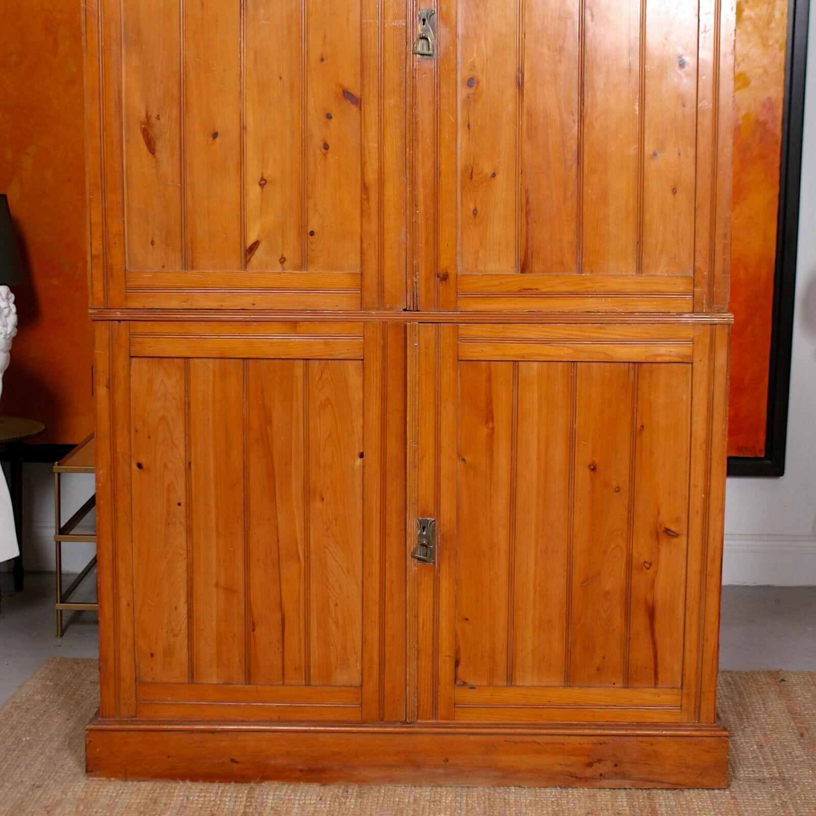 Antique Pitch Pine Press Cupboard Victorian Linen Dresser For Sale at 1stDibs antique