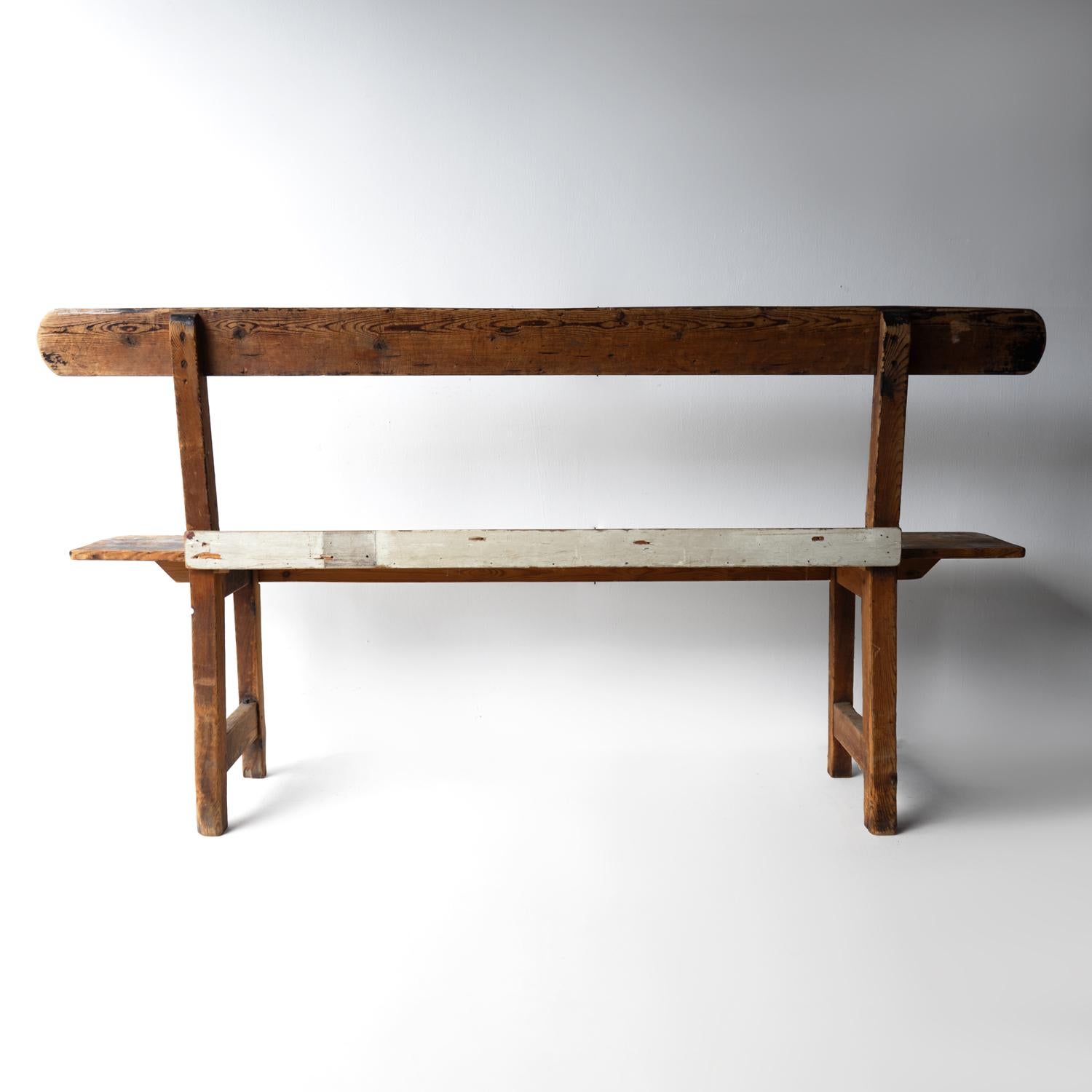 Ancien banc de moulin en pin et bois de textile, début du 20e siècle en vente 2