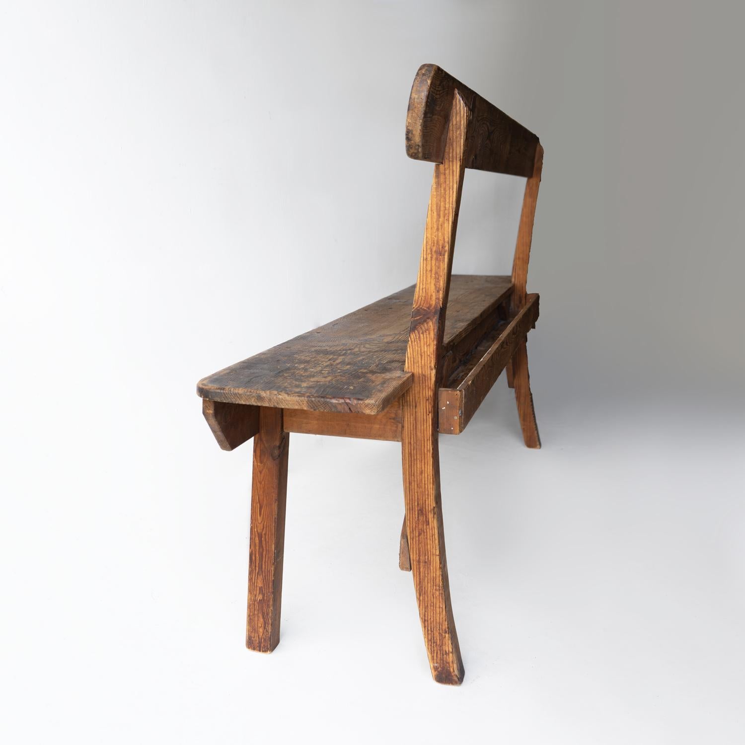 Ancien banc de moulin en pin et bois de textile, début du 20e siècle en vente 2