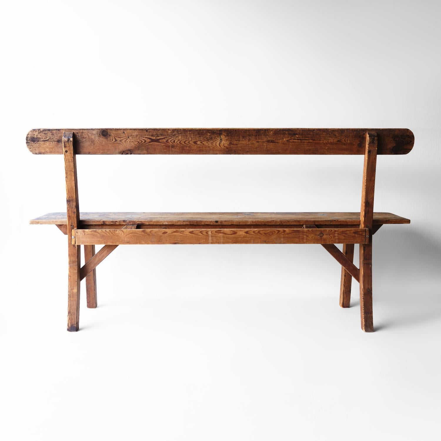 Ancien banc de moulin en pin et bois de textile, début du 20e siècle en vente 3