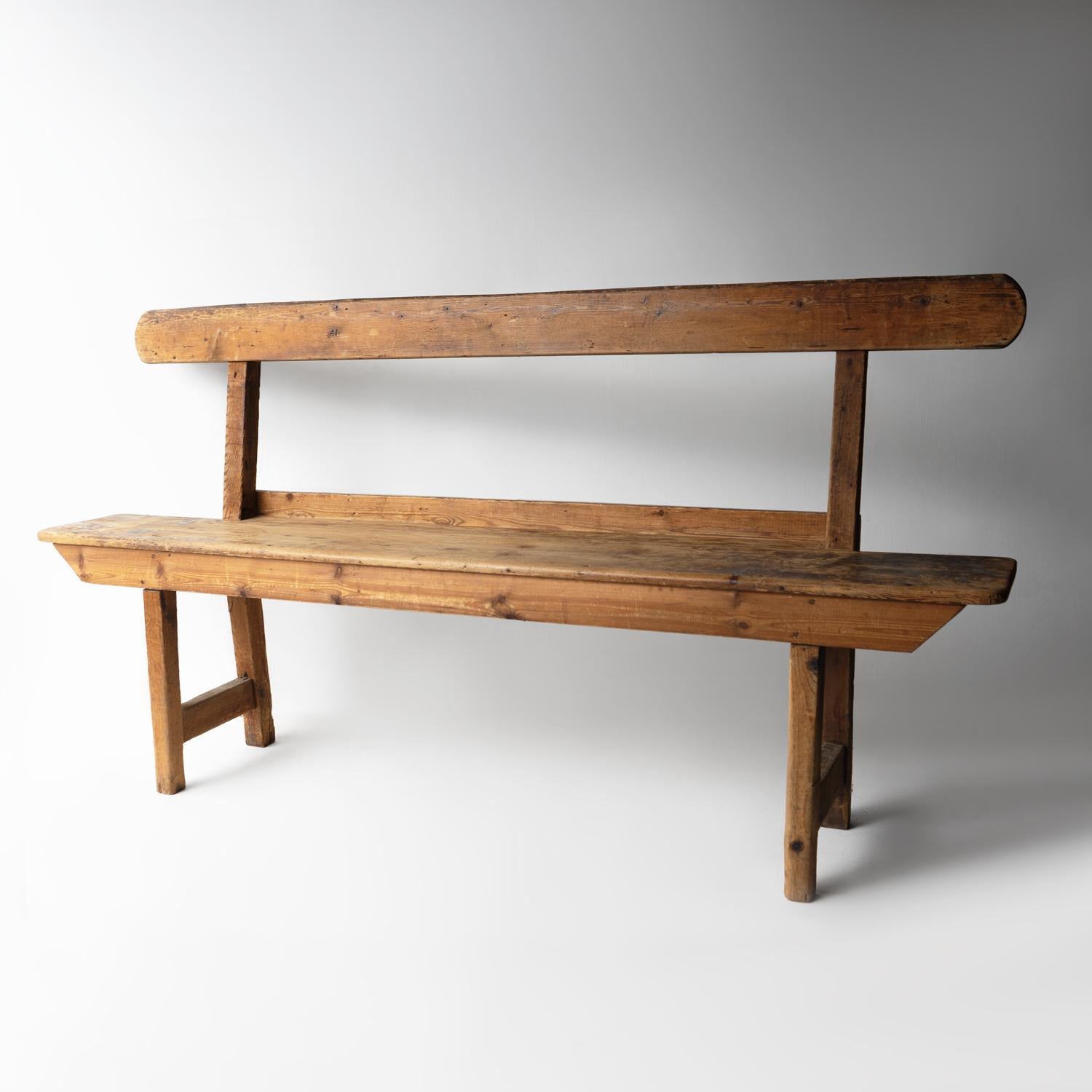 Fait main Ancien banc de moulin en pin et bois de textile, début du 20e siècle en vente