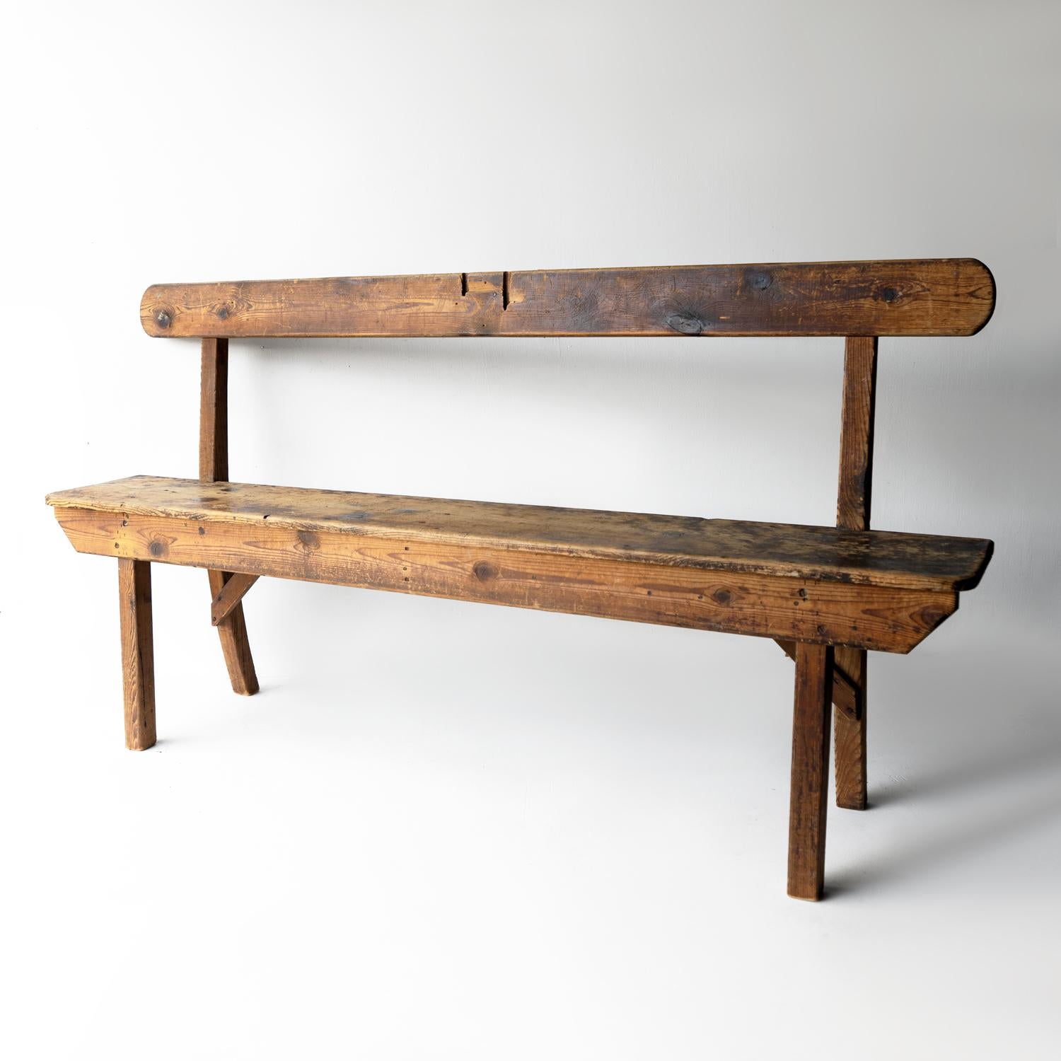 Fait main Ancien banc de moulin en pin et bois de textile, début du 20e siècle en vente
