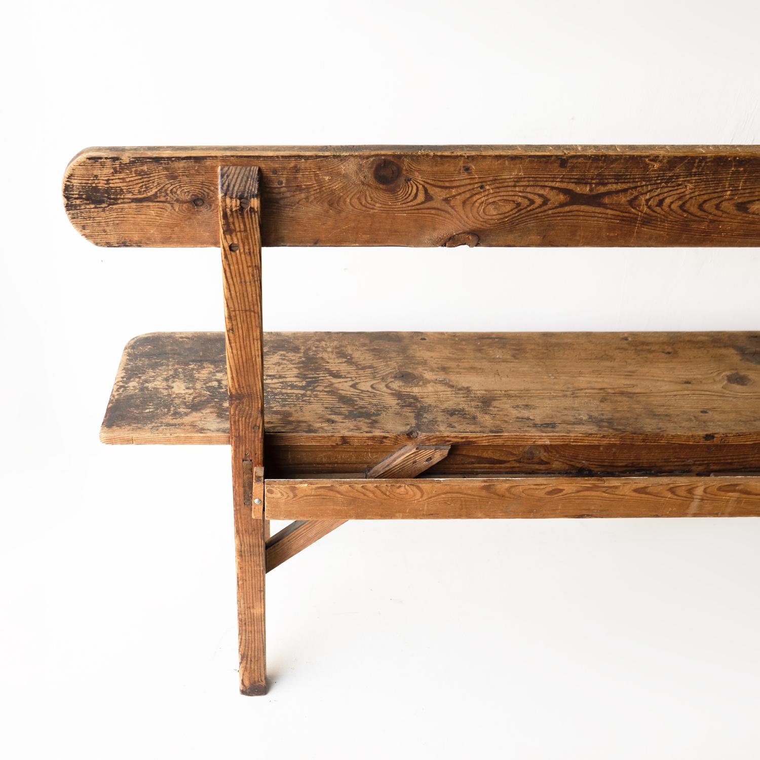 Ancien banc de moulin en pin et bois de textile, début du 20e siècle en vente 1