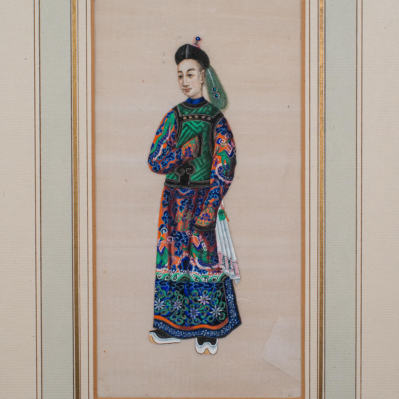 Antike Prägemalerei, Orientalische Kunst, Aquarell, Qing-Dynastie, Viktorianisch, 1850 (Mittleres 19. Jahrhundert) im Angebot