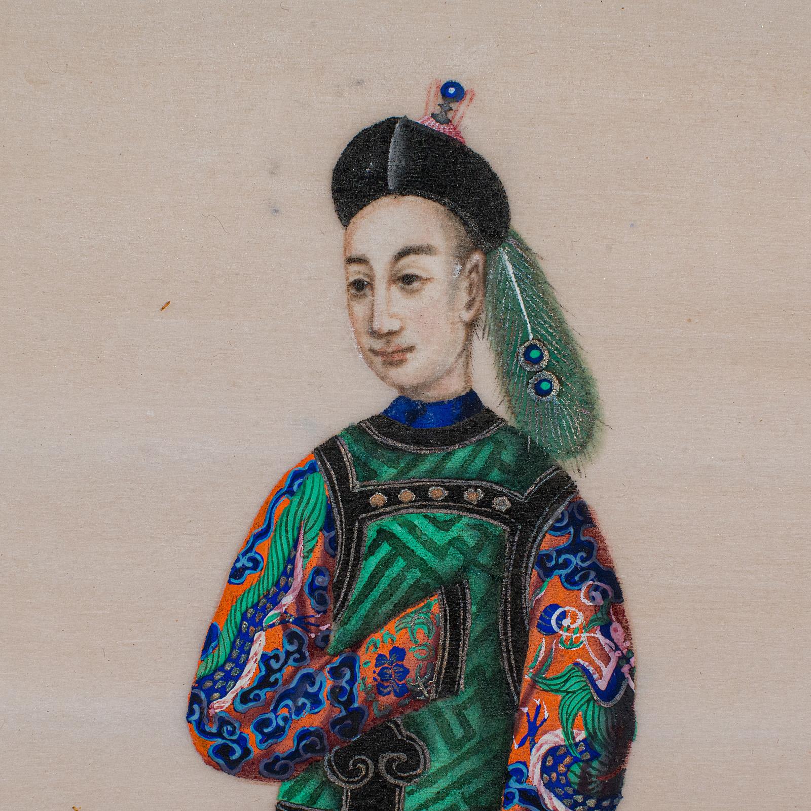 Antike Prägemalerei, Orientalische Kunst, Aquarell, Qing-Dynastie, Viktorianisch, 1850 im Angebot 2