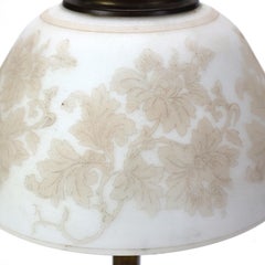 Antique Pittsburg Table Lamp with Floral Acid Etched Glass Shade c1920