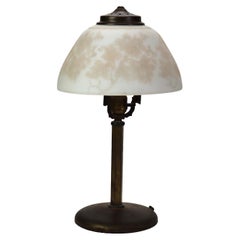 Antique Pittsburg Table Lamp with Floral Acid Etched Glass Shade c1920