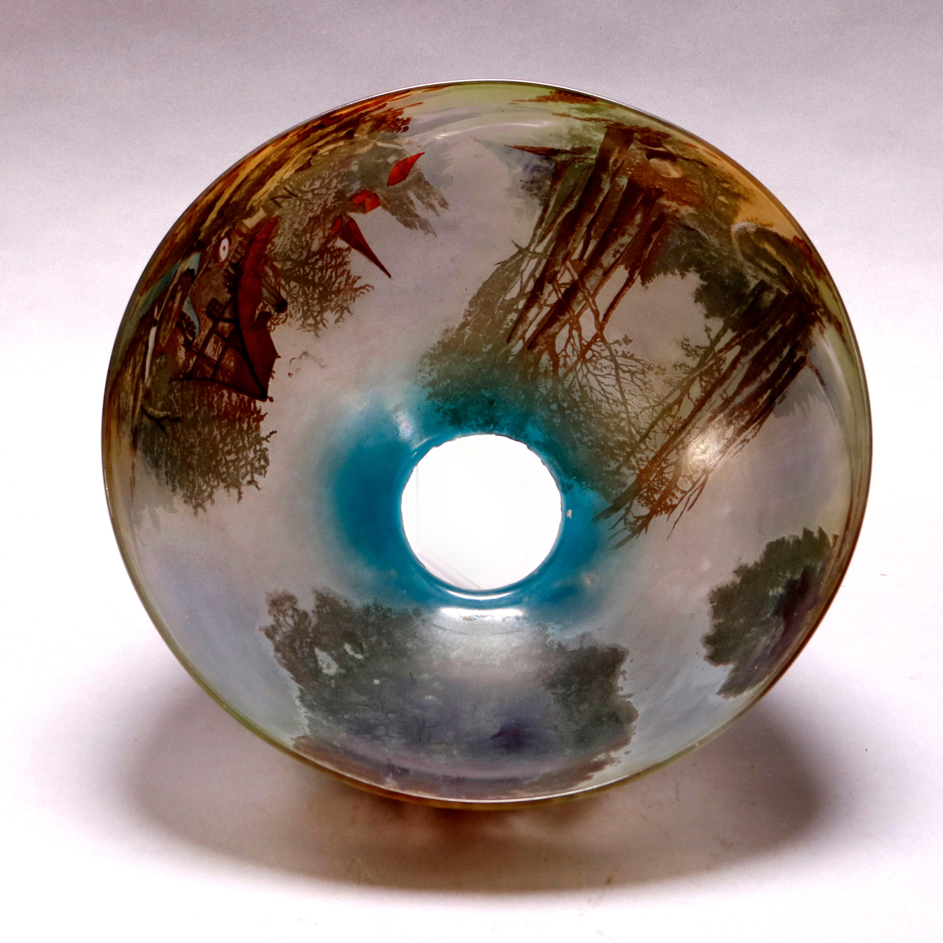 antique reverse painted lamp