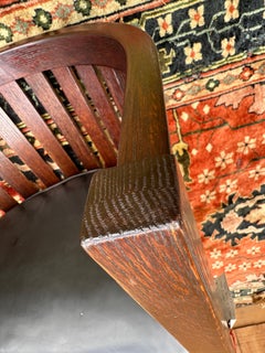 ANTIQUE PLAIL BROTHERS  Even Arm, High Back Barrel Chair - Stickley era - W4844