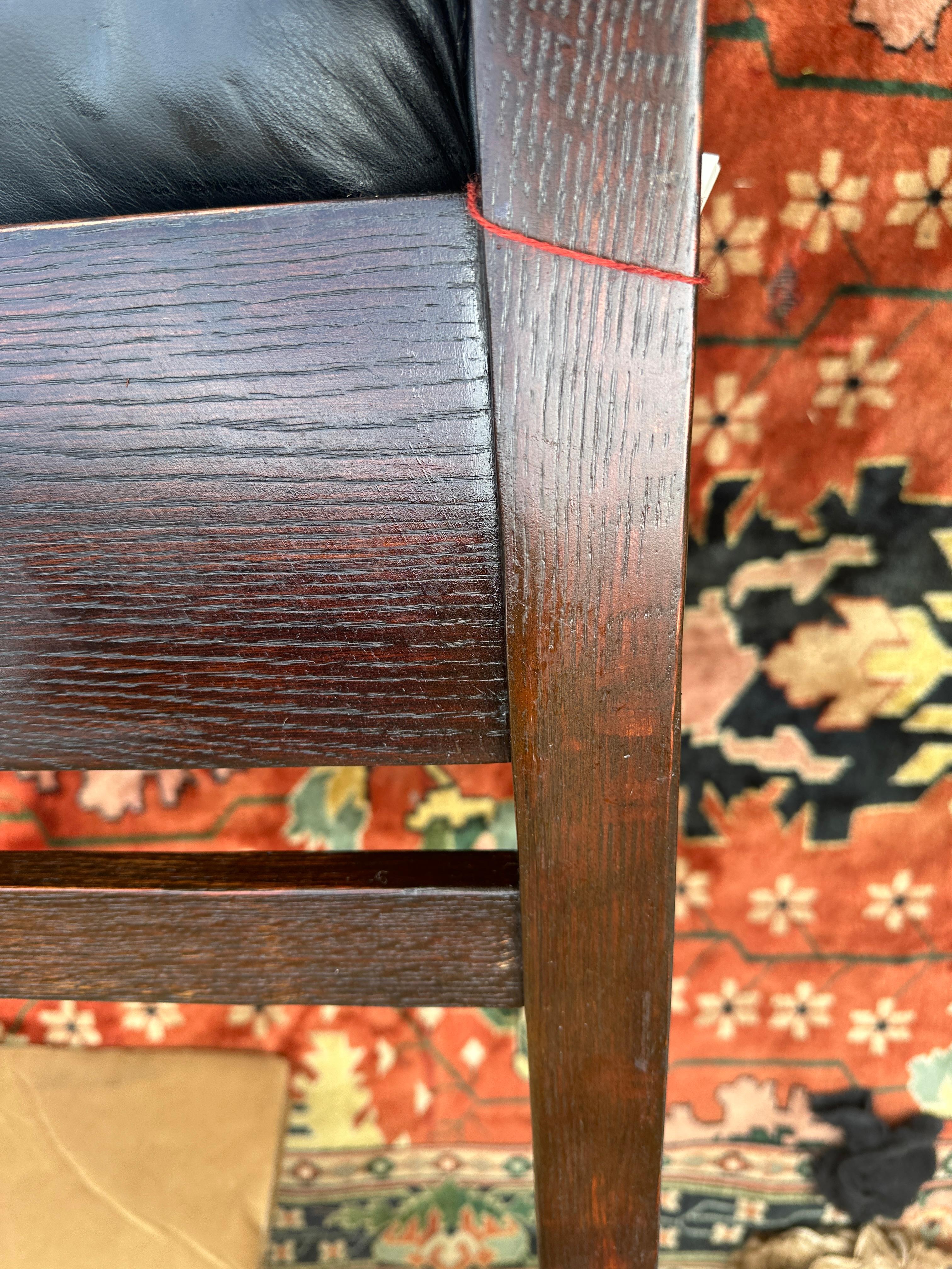 ANTIQUE PLAIL BROTHERS  Even Arm, High Back Barrel Chair - Stickley era - W4844 In Excellent Condition For Sale In Shamokin Dam, PA